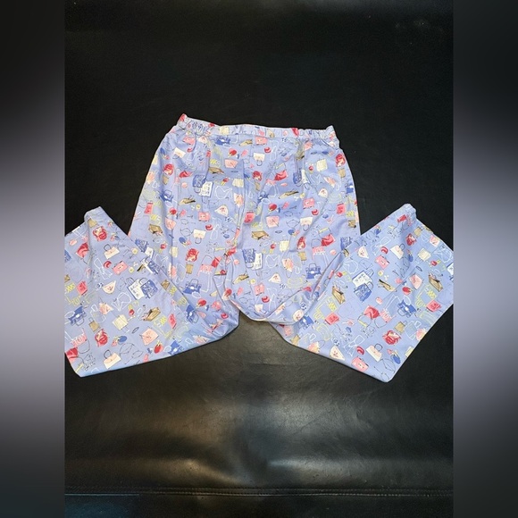 Southern Lady Blue Ankle Cropped Pants with Feminine Print size 12 - Picture 7 of 14